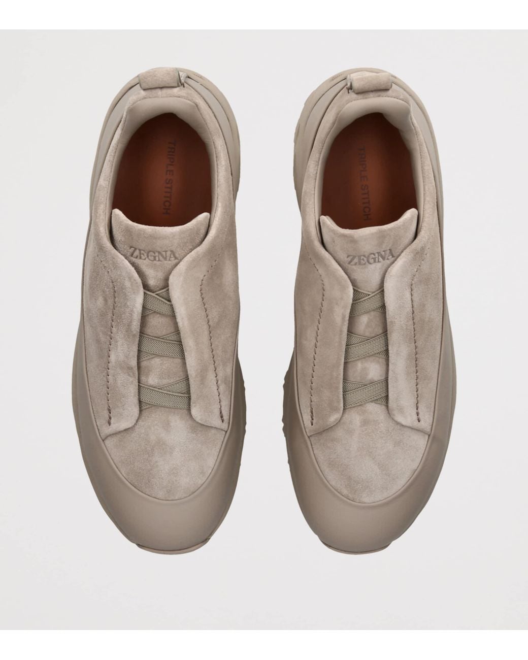 Zegna Gray Suede Monte Sneakers for men