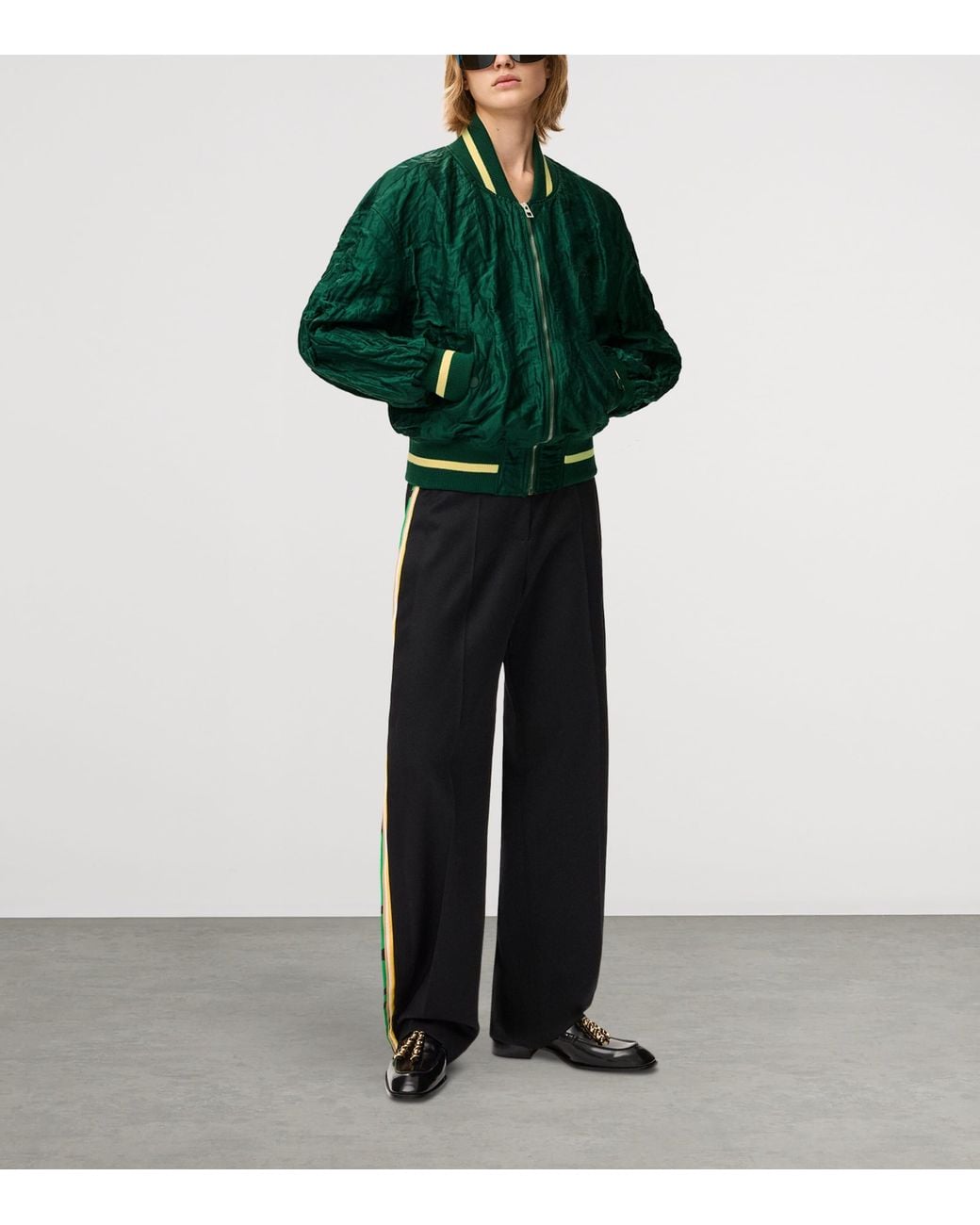Loewe Green Varsity Bomber Jacket