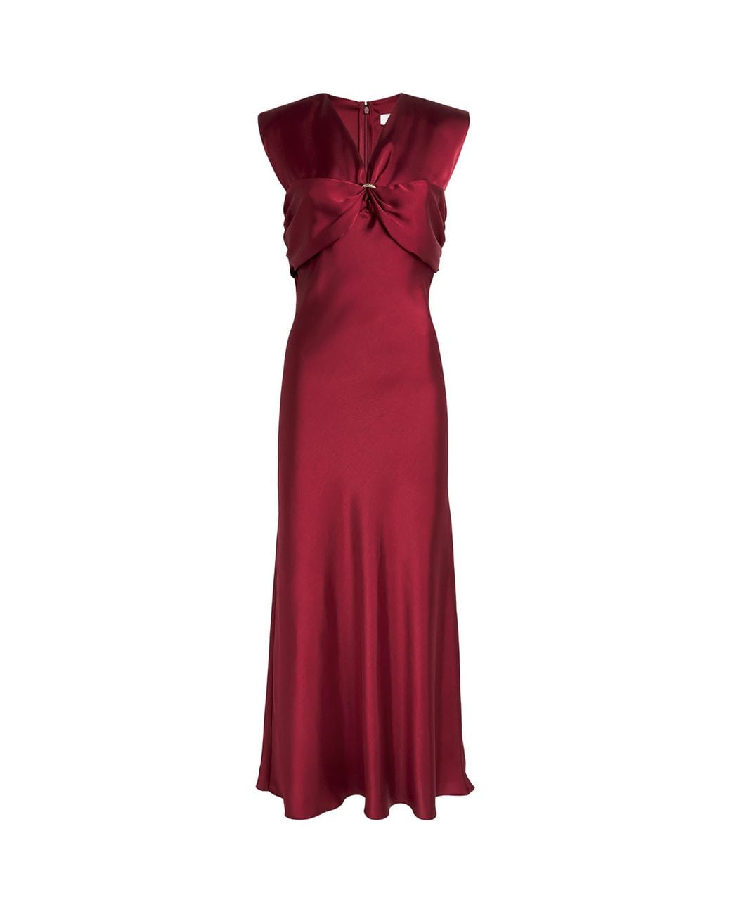 sandro red silk dress Sandro Satin V-Neck Maxi Dress in Red