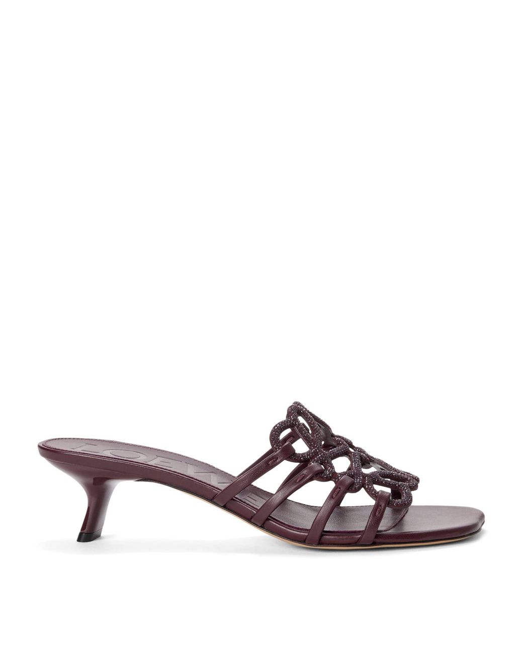 Loewe Brown Leather Embellished Petal Anagram Heeled Mules 45