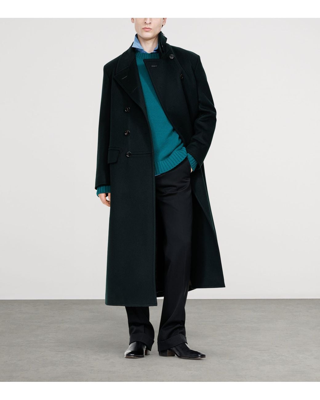 Tom Ford Green Virgin Wool-Cashmere Sweater for men