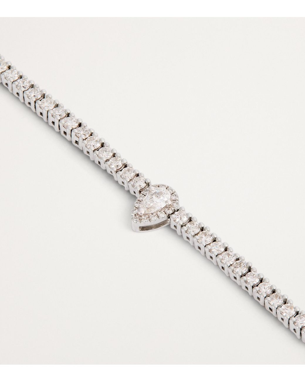 PERSÉE Metallic And Diamond Pear Tennis Necklace