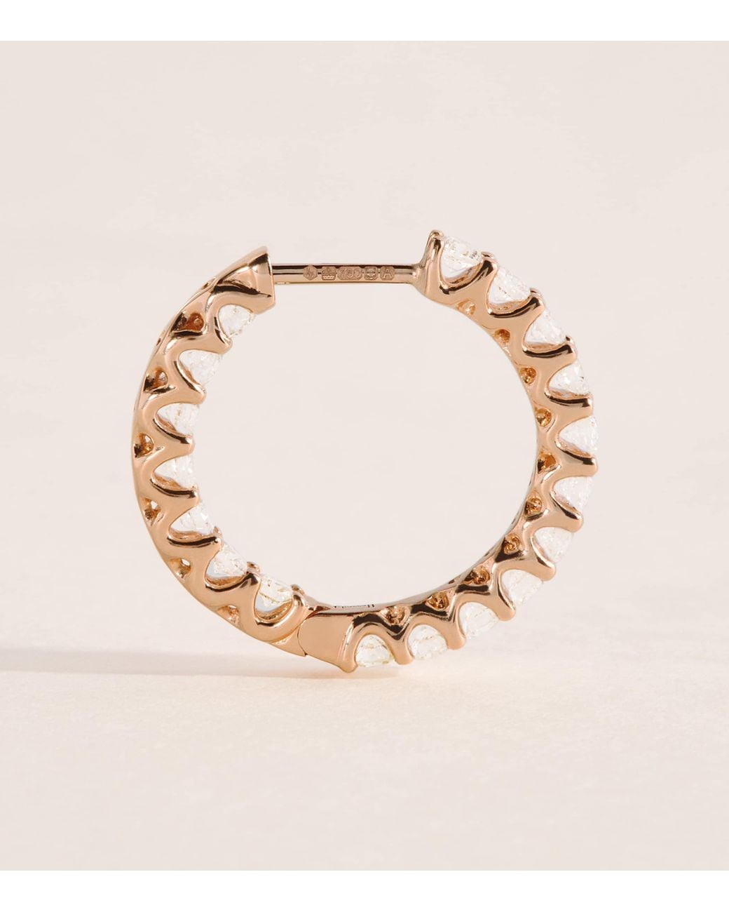 Harrods Natural Medium And Diamond Hoop Earrings