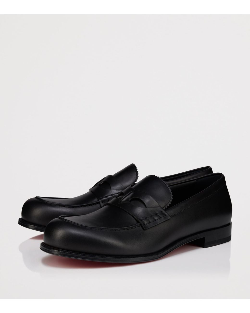 Christian Louboutin Black Circ Leather Loafers for men
