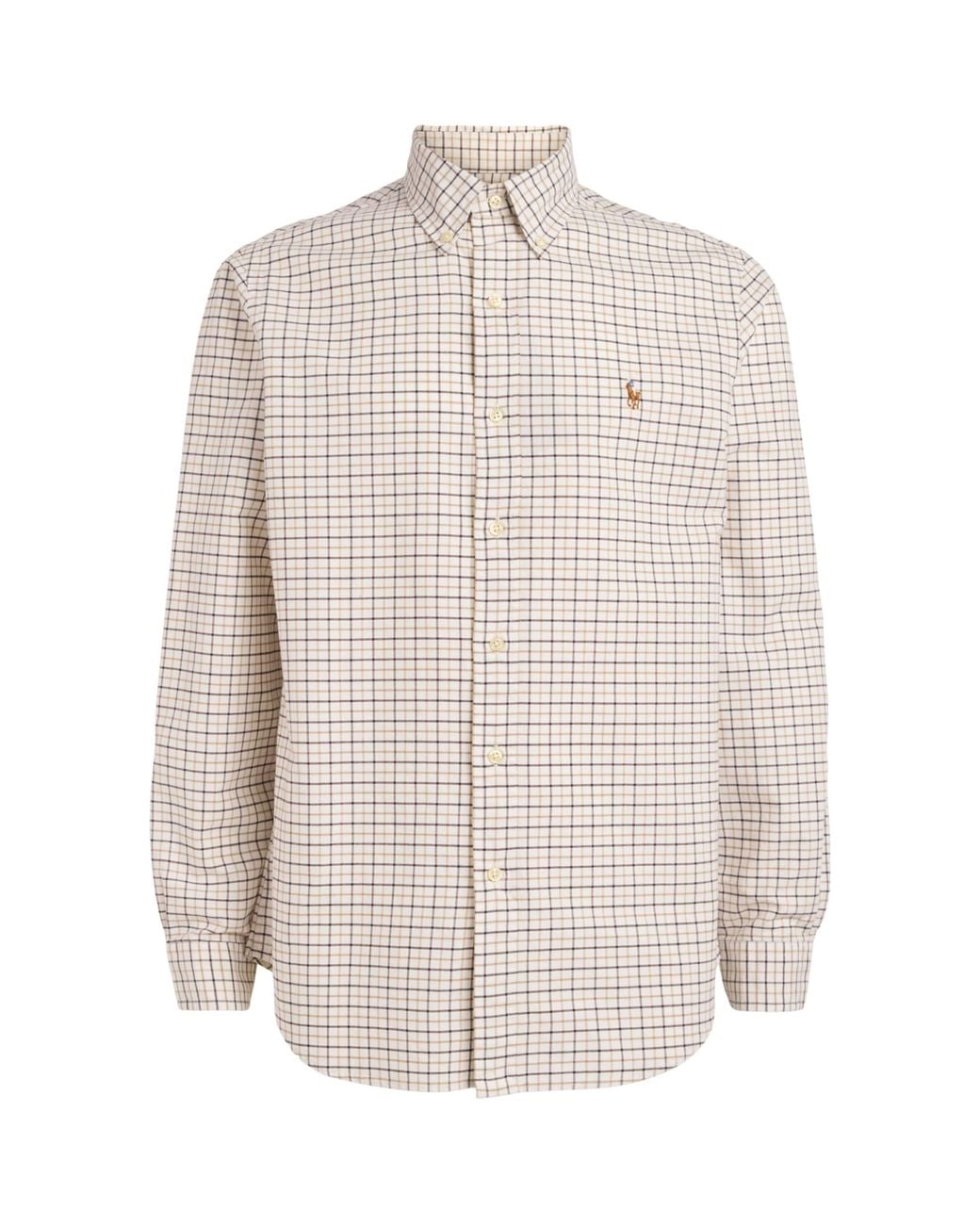 Polo Ralph Lauren White Custom-Fit Tattersall Oxford Shirt for men