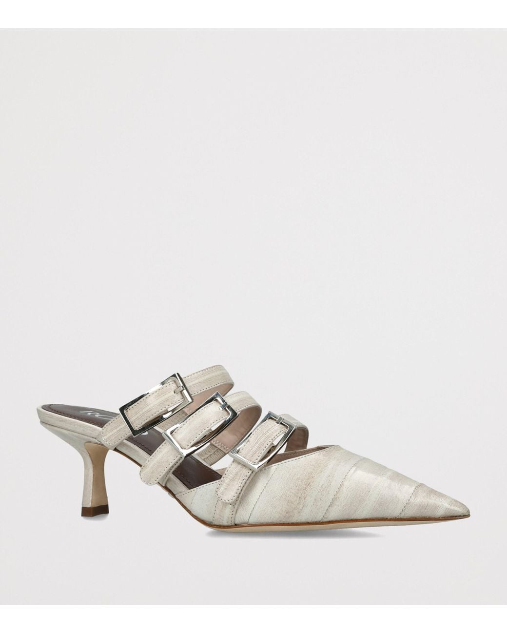 Rodo White Leather Paige Heeled Mules 55
