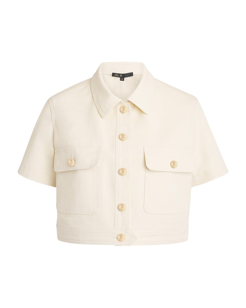 Maje Natural Cotton Cropped Jacket
