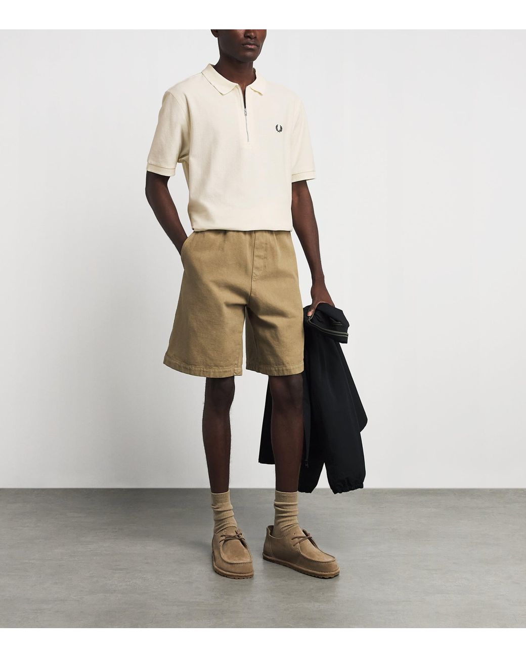 Fred Perry White Cotton Crepe Piqué Polo Shirt for men