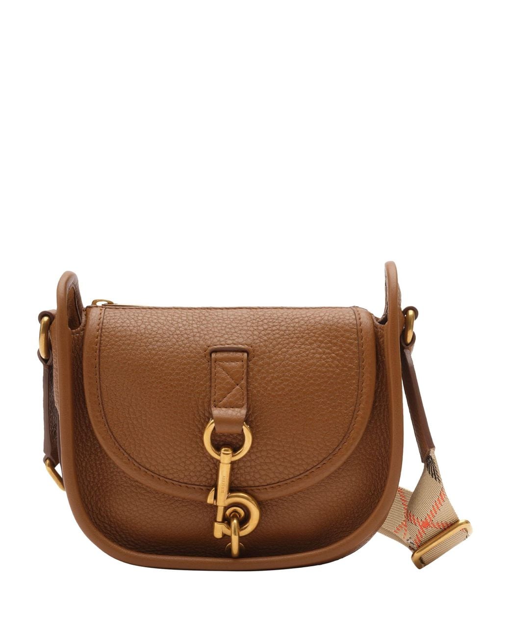 Burberry Brown Mini Calfskin B Clip Messenger Bag