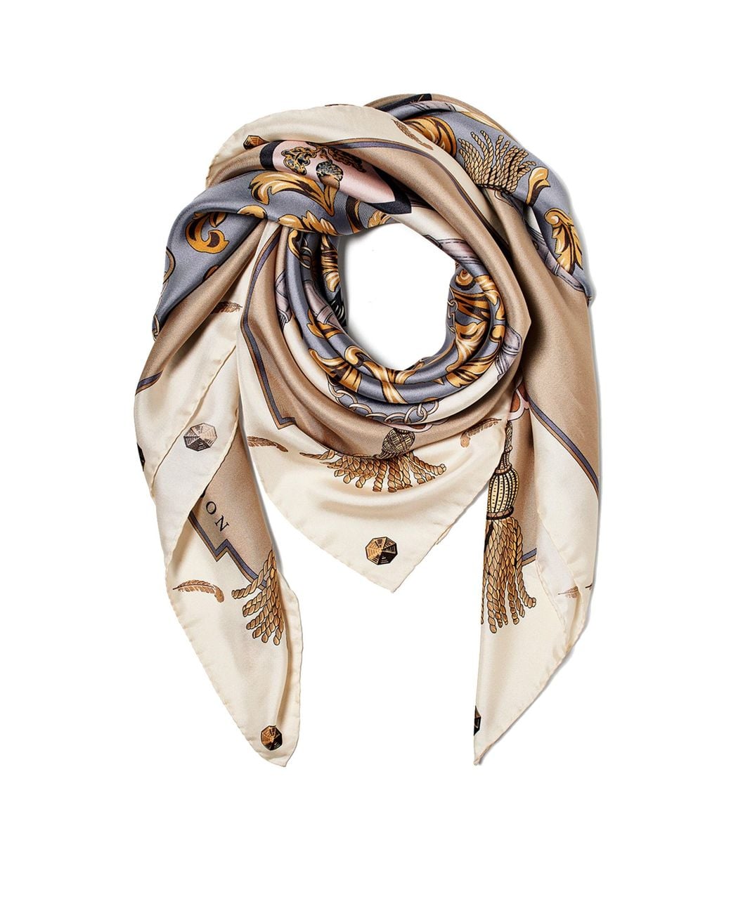 Aspinal Natural Silk Signature Scarf