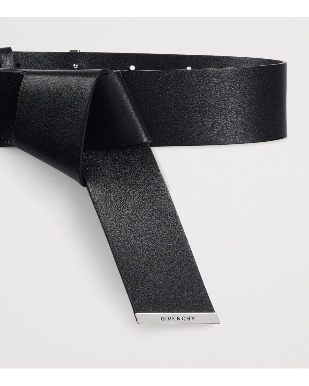 Givenchy Black Leather Windsor Knot Belt