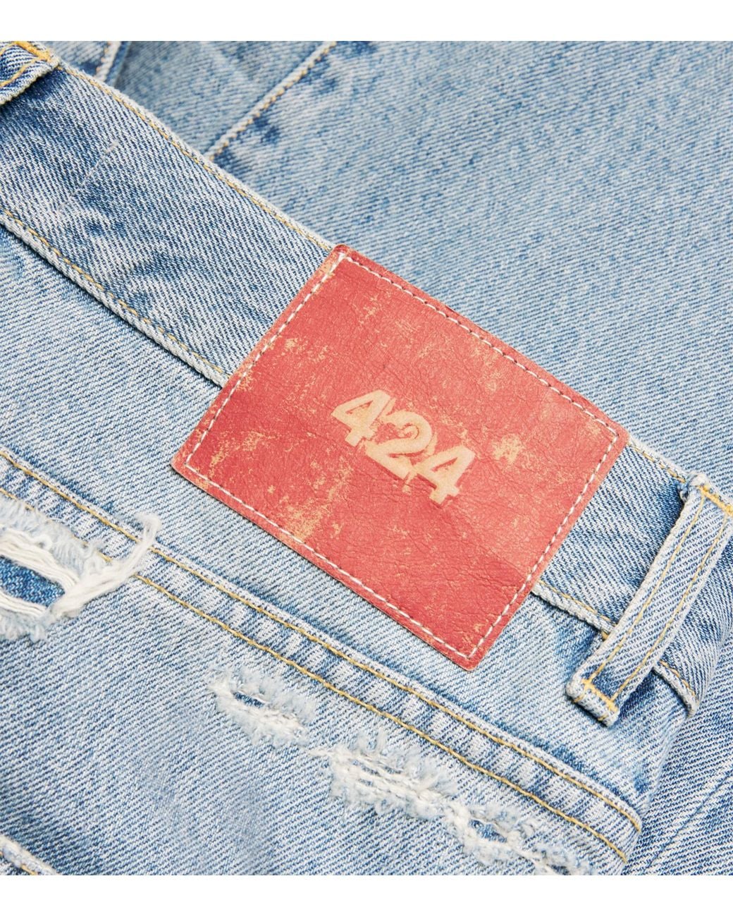 424 Blue Distressed Loose Jeans for men