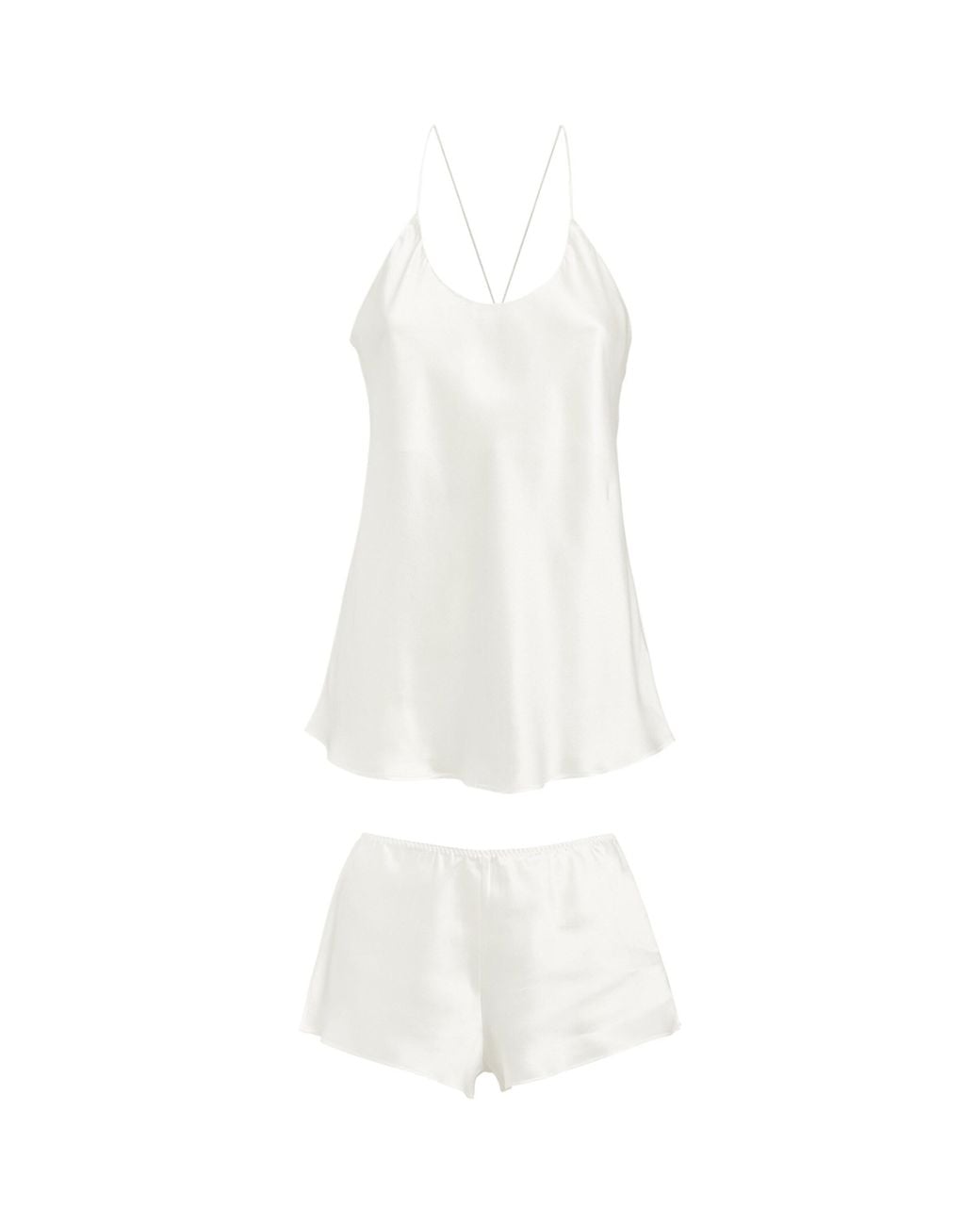 Olivia Von Halle White Silk Bella Pyjama Set