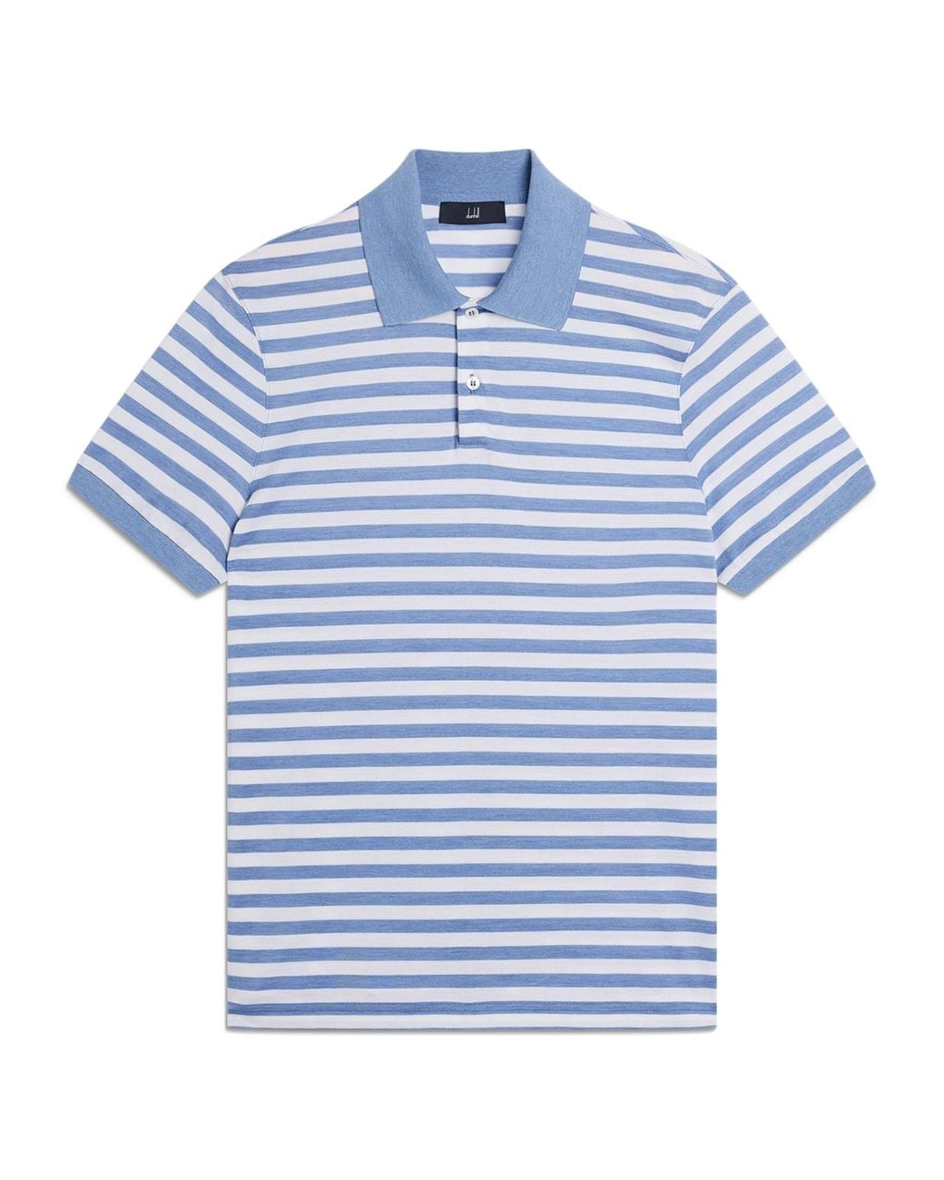 Dunhill Blue Mulberry Silk-Cotton Polo Shirt for men
