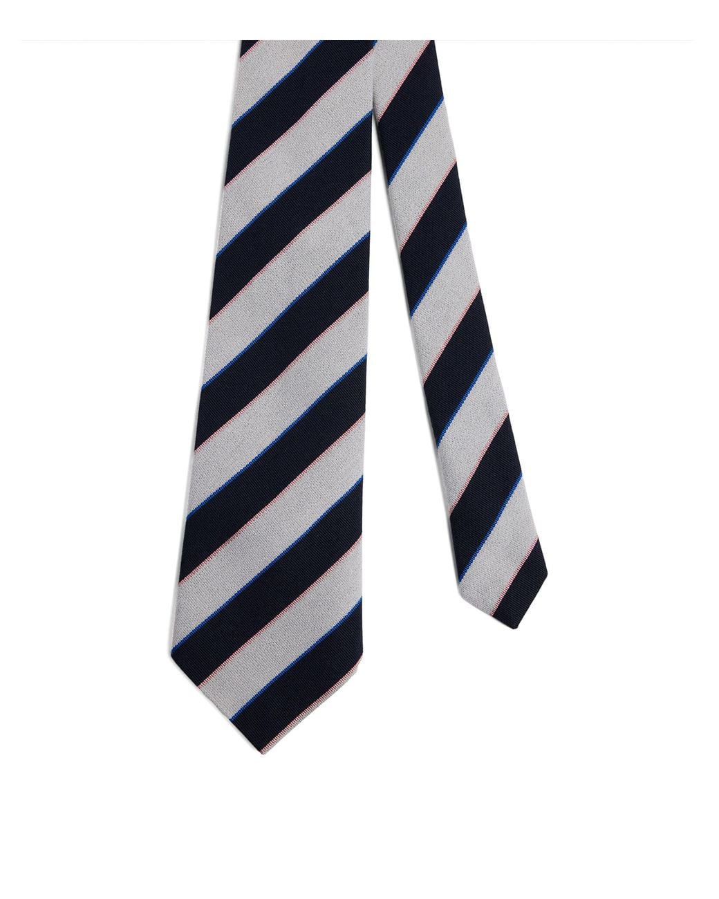 Dunhill Blue Wool-Mulberry Silk Stripe Tie for men