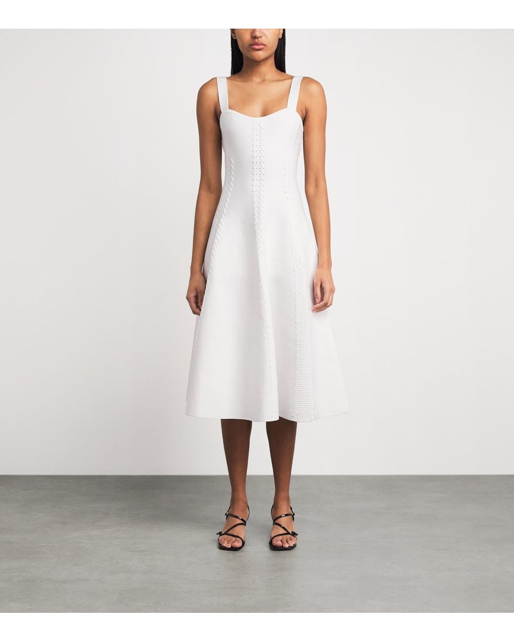 Maje White Knit Midi Dress