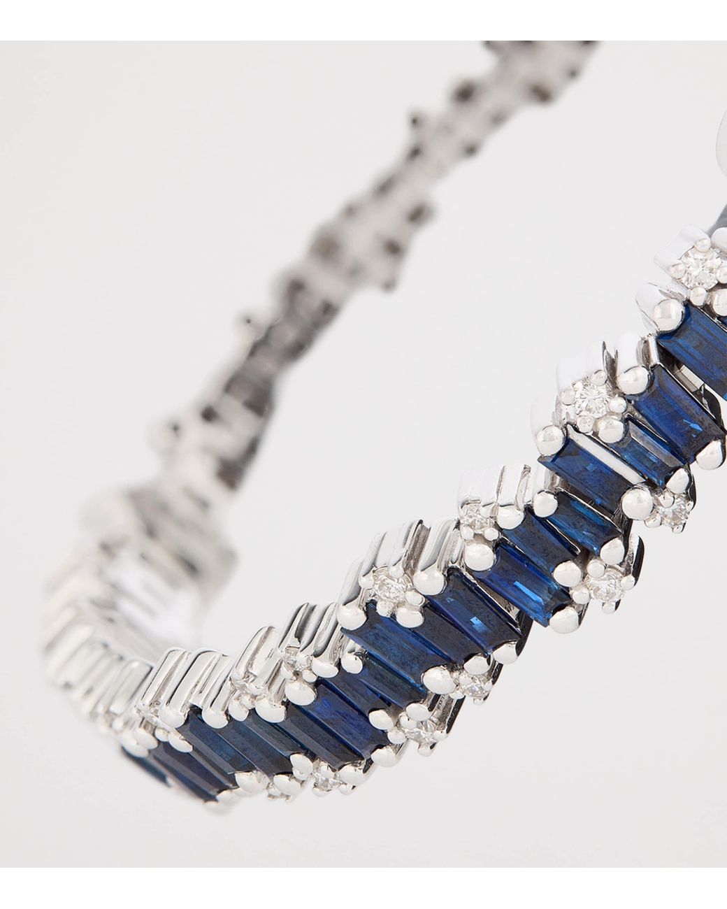 Suzanne Kalan White Diamond And Sapphire And Shimmer Audrey Bangle