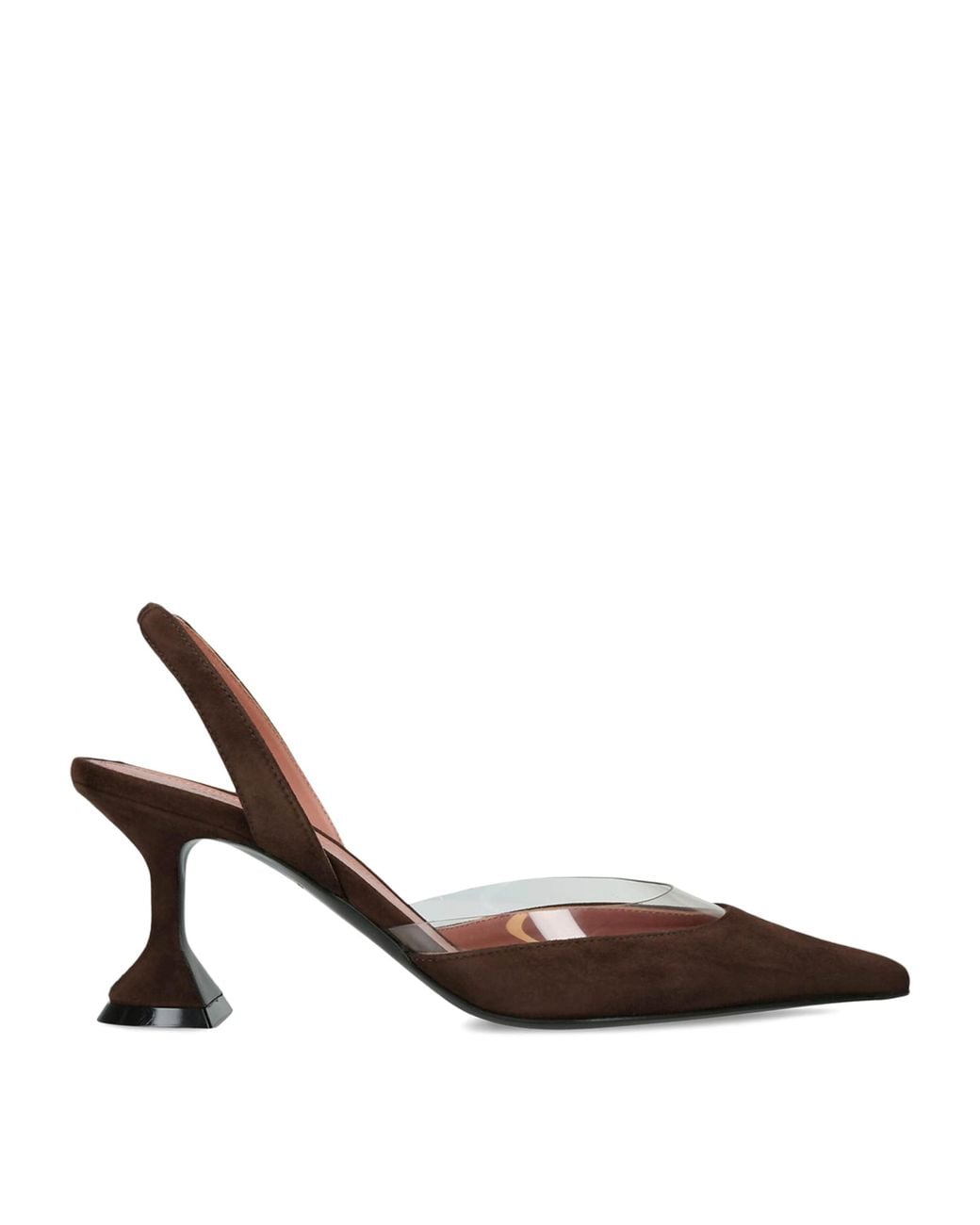 AMINA MUADDI Brown Suede Lara Slingback Heels 70