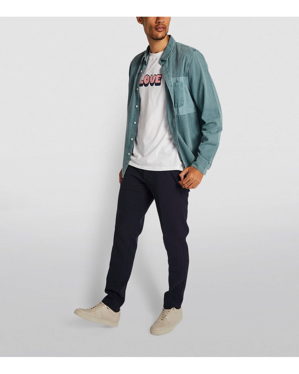 Sandro Blue Stretch Jersey Trousers for men