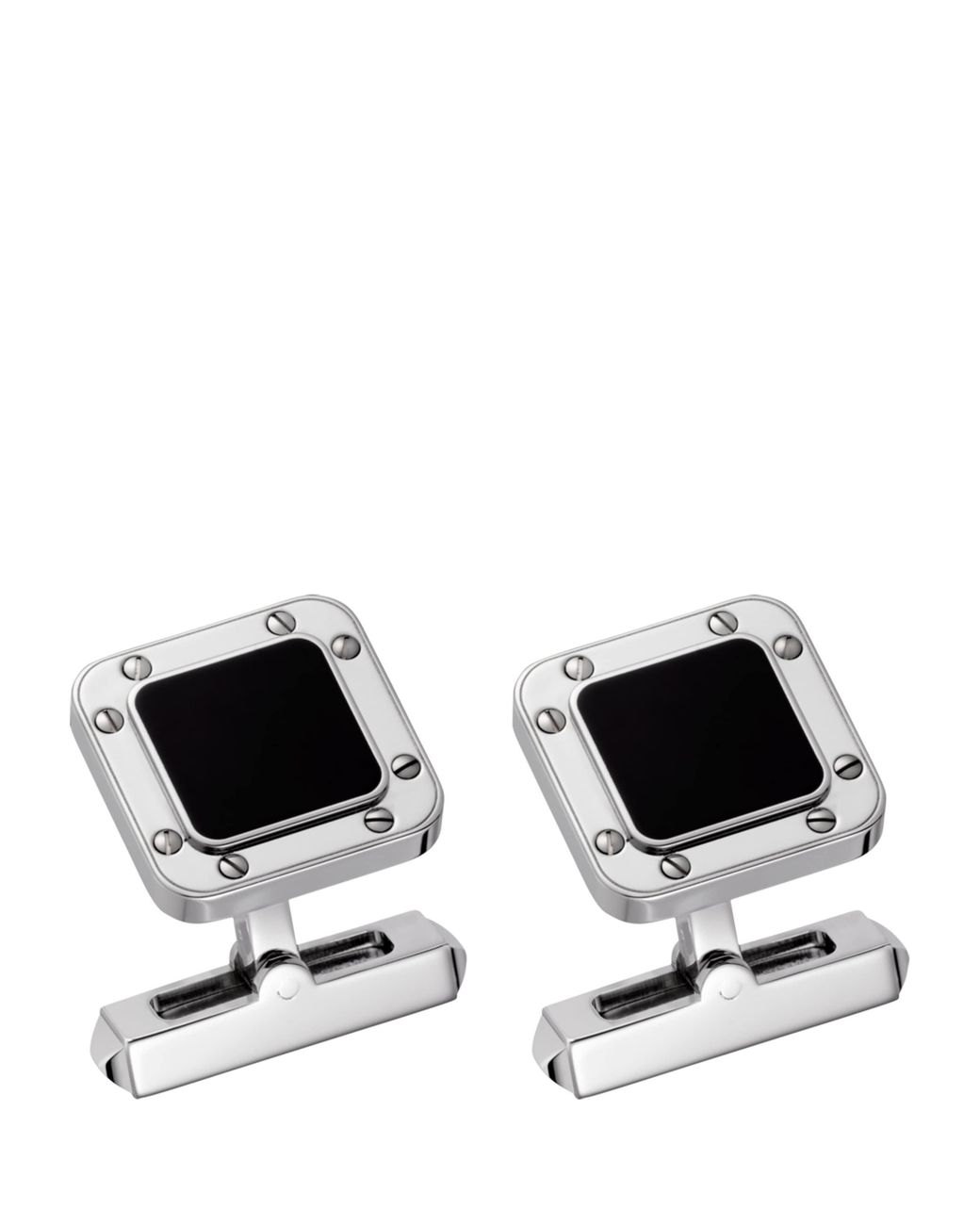 Cartier Black Sterling Santos De Cufflinks for men