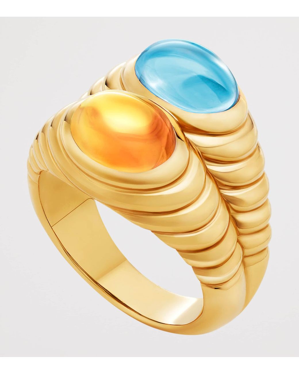 BVLGARI Metallic Topaz And Quartz Doppio Baccellato Ring