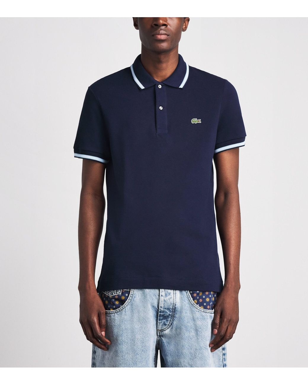 Lacoste Blue Cotton Original Polo Shirt for men
