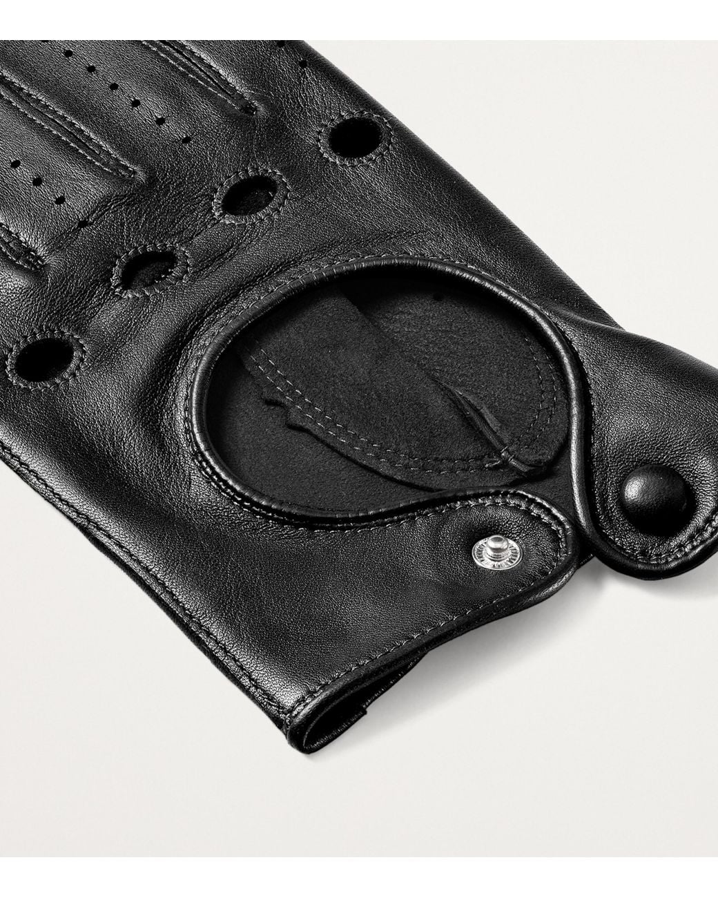 Aspinal Black Nappa Leather Driving Gloves for men