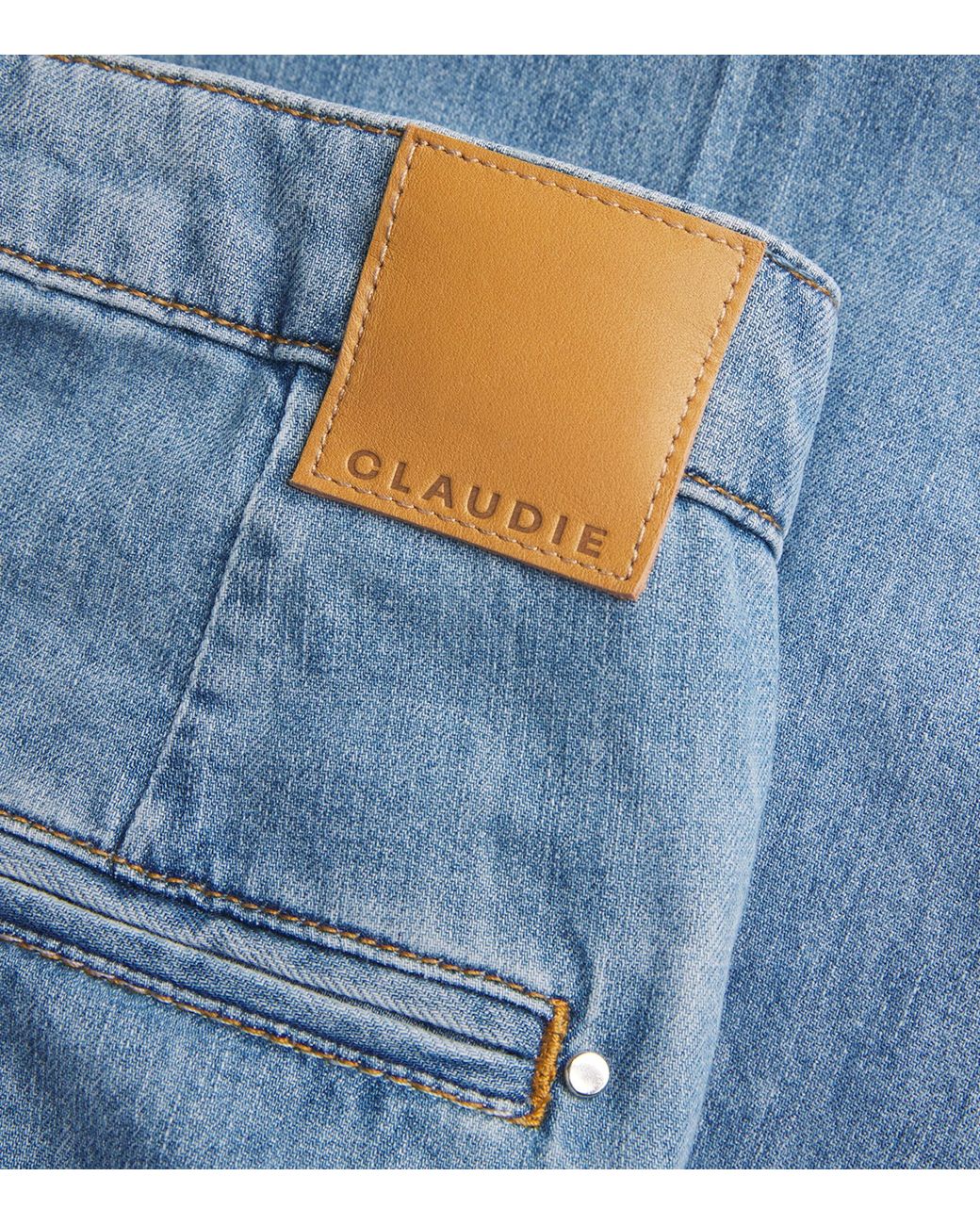 Claudie Pierlot Blue Button-Up-Panel Wide-Leg Jeans