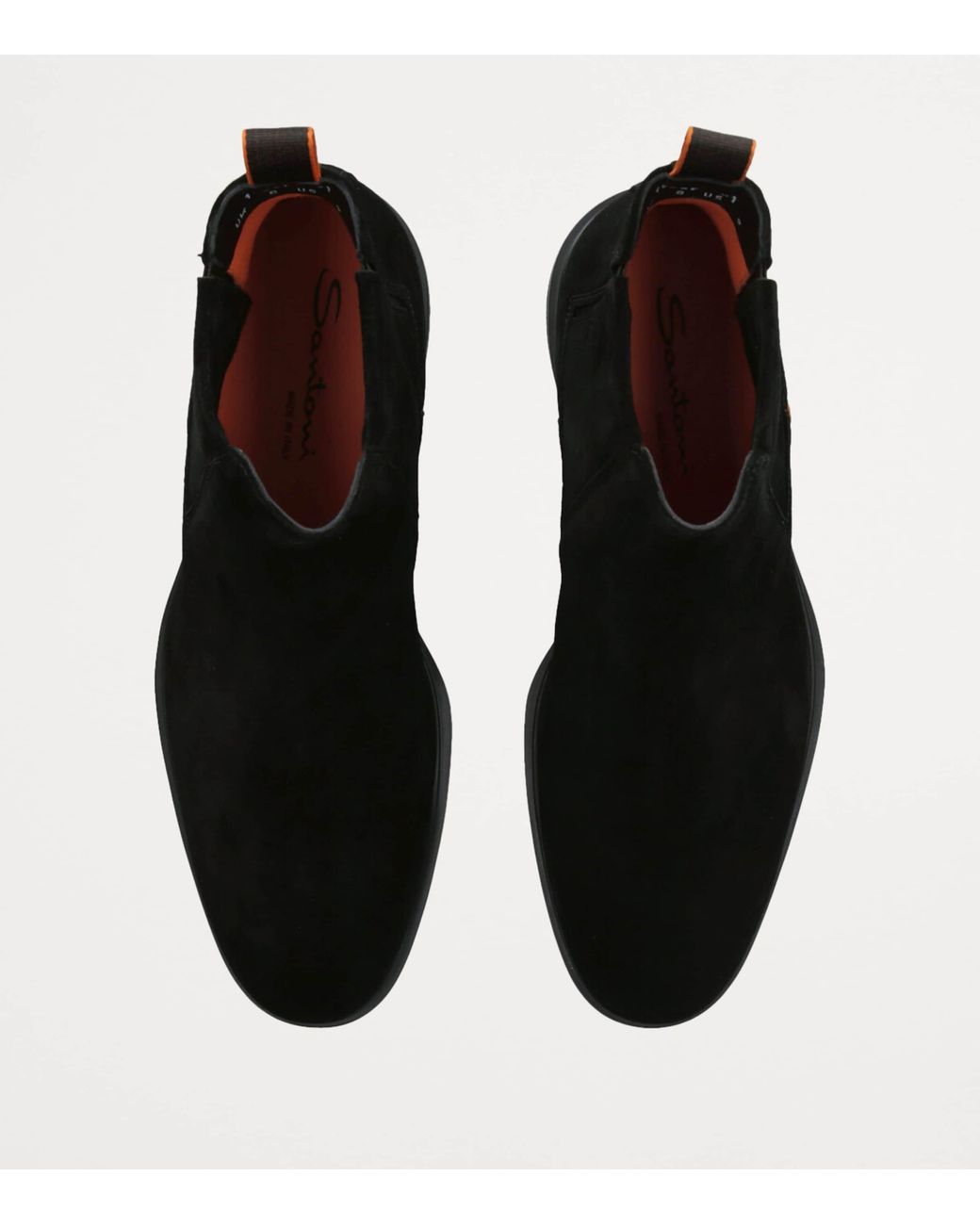 Santoni Black Suede Chelsea Boots for men