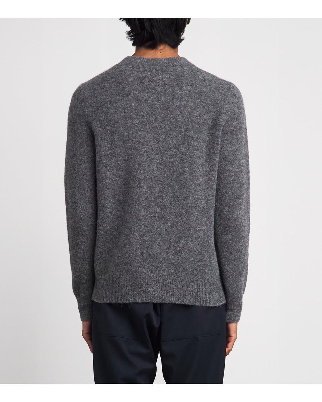 Barena Gray Alpaca-Blend Crew-Neck Sweater for men