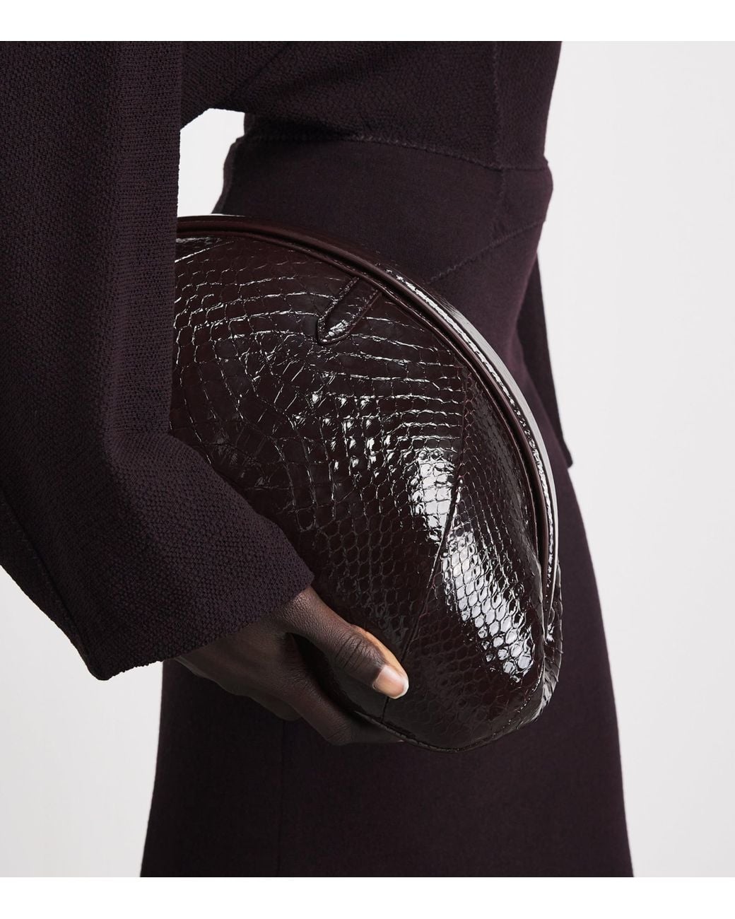 Alaïa Brown Snakeskin Purse Clutch Bag