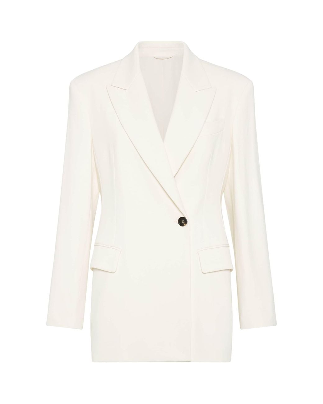 Brunello Cucinelli White Comfort Viscose Couture Twill Blazer