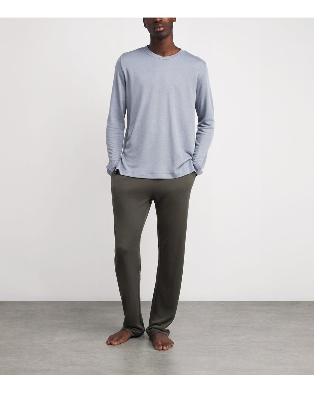 Hanro Gray Modal-Wool Woolen Comfort Lounge Trousers for men