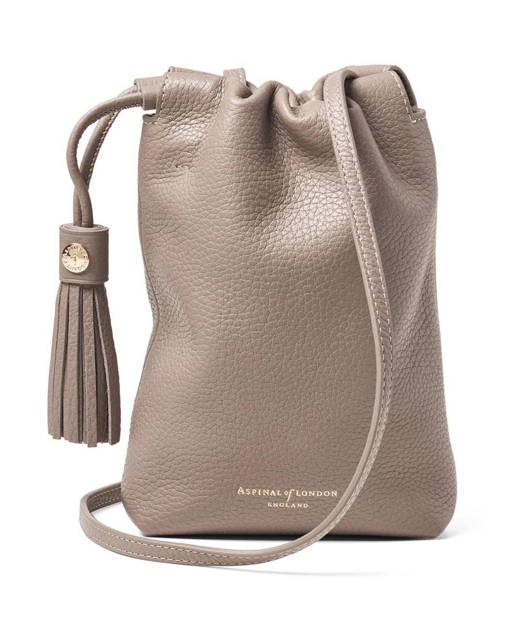 Aspinal Brown Leather Soho Cross-Body Pouch