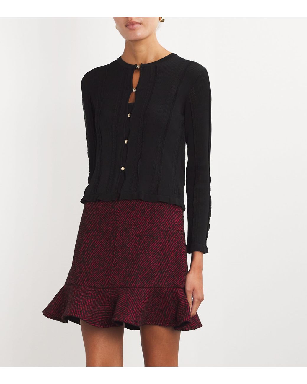 Maje Black Madeline 2-In-1 Tank Top And Cardigan