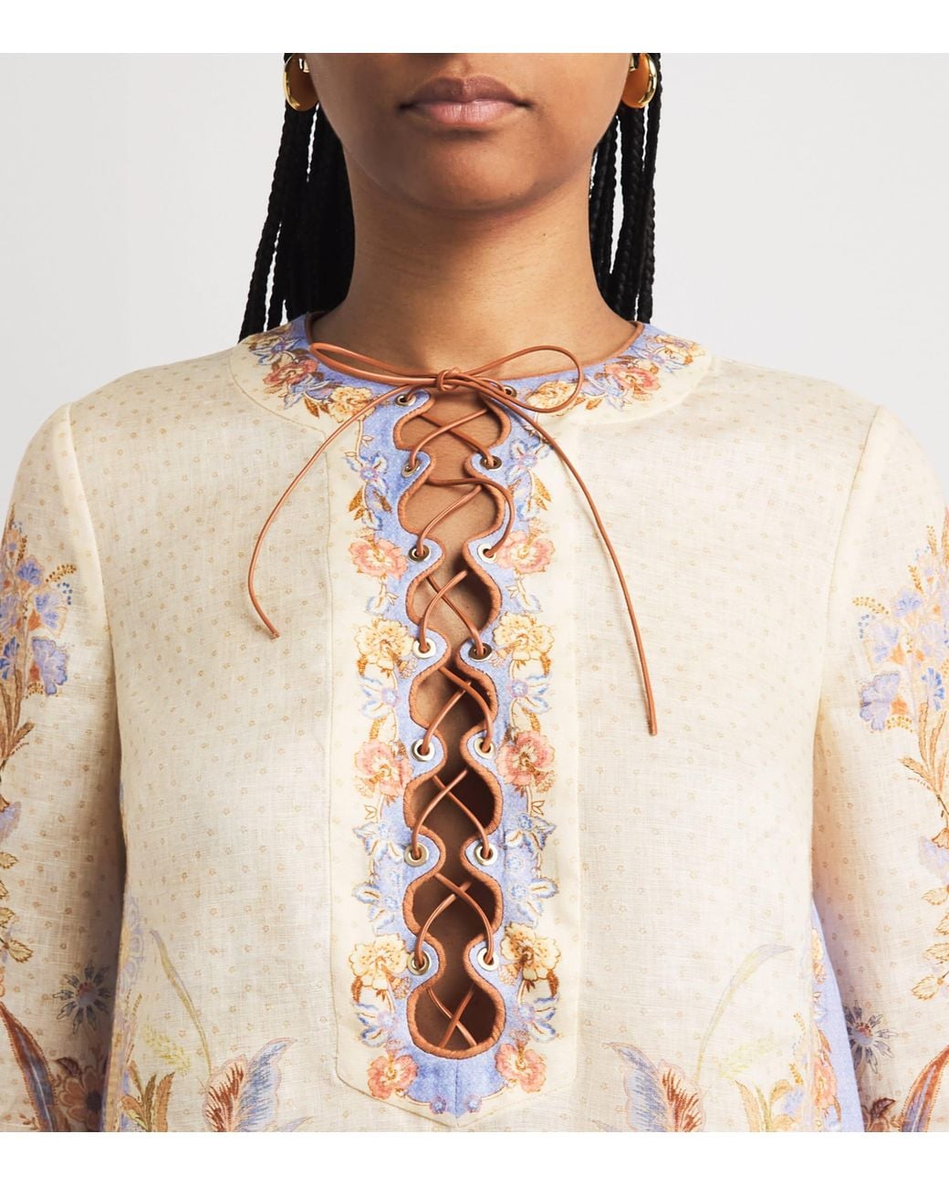 Zimmermann Natural Linen Indra Mini Tunic Dress