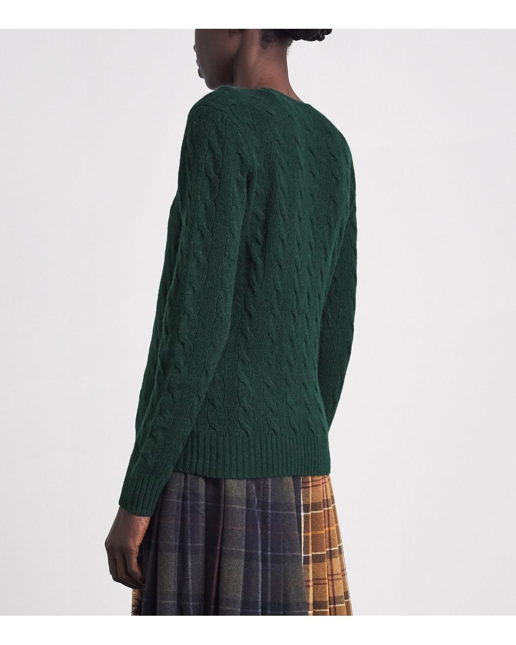 Polo Ralph Lauren Green Wool-Cashmere Cable-Knit Sweater