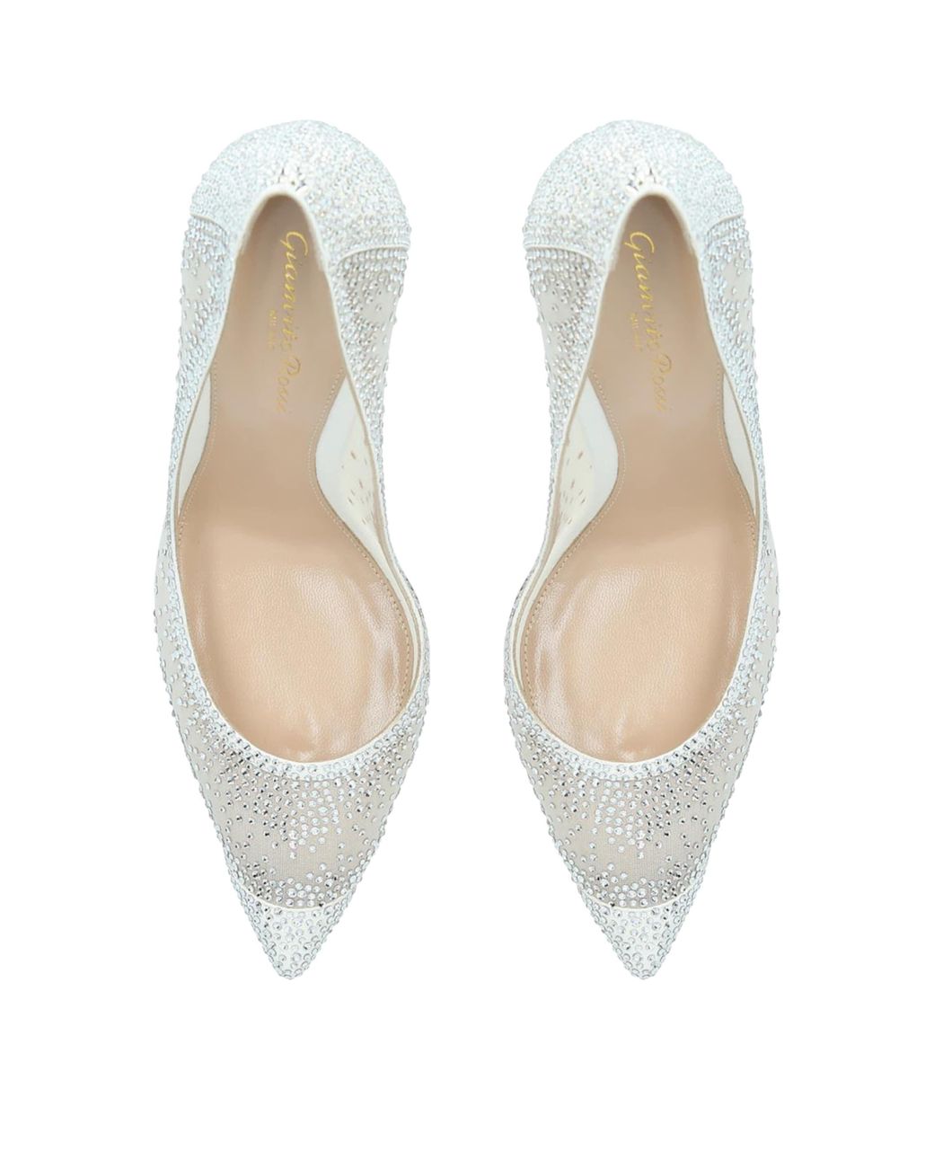 Gianvito Rossi White Crystal-Embellished Rania Pumps 105