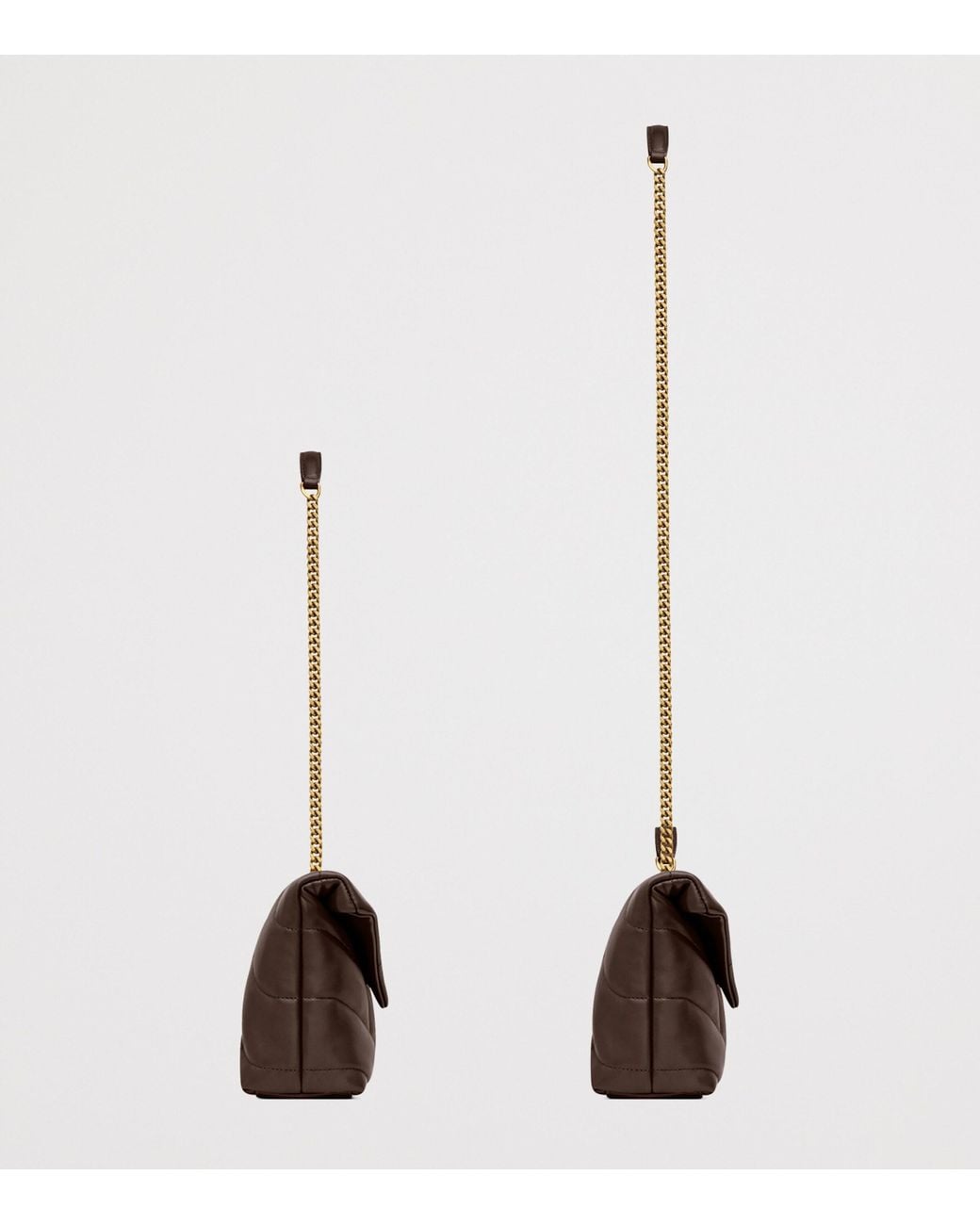 Saint Laurent Brown Toy Loulou Puffer Shoulder Bag