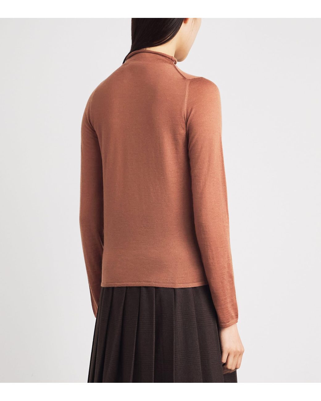 Colombo Brown Cashmere High-Neck Sweater