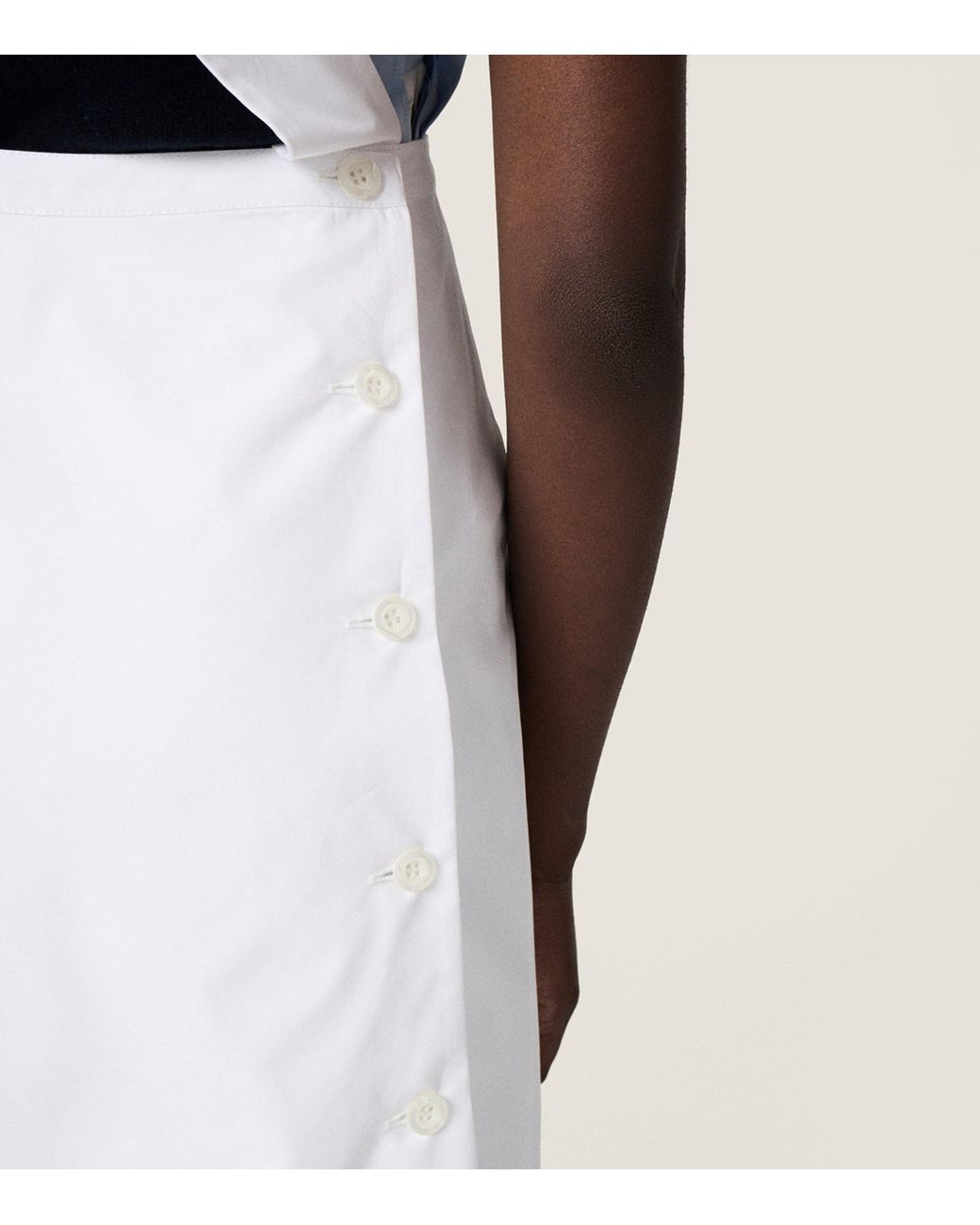 Miu Miu White Cotton Poplin Apron Mini Dress
