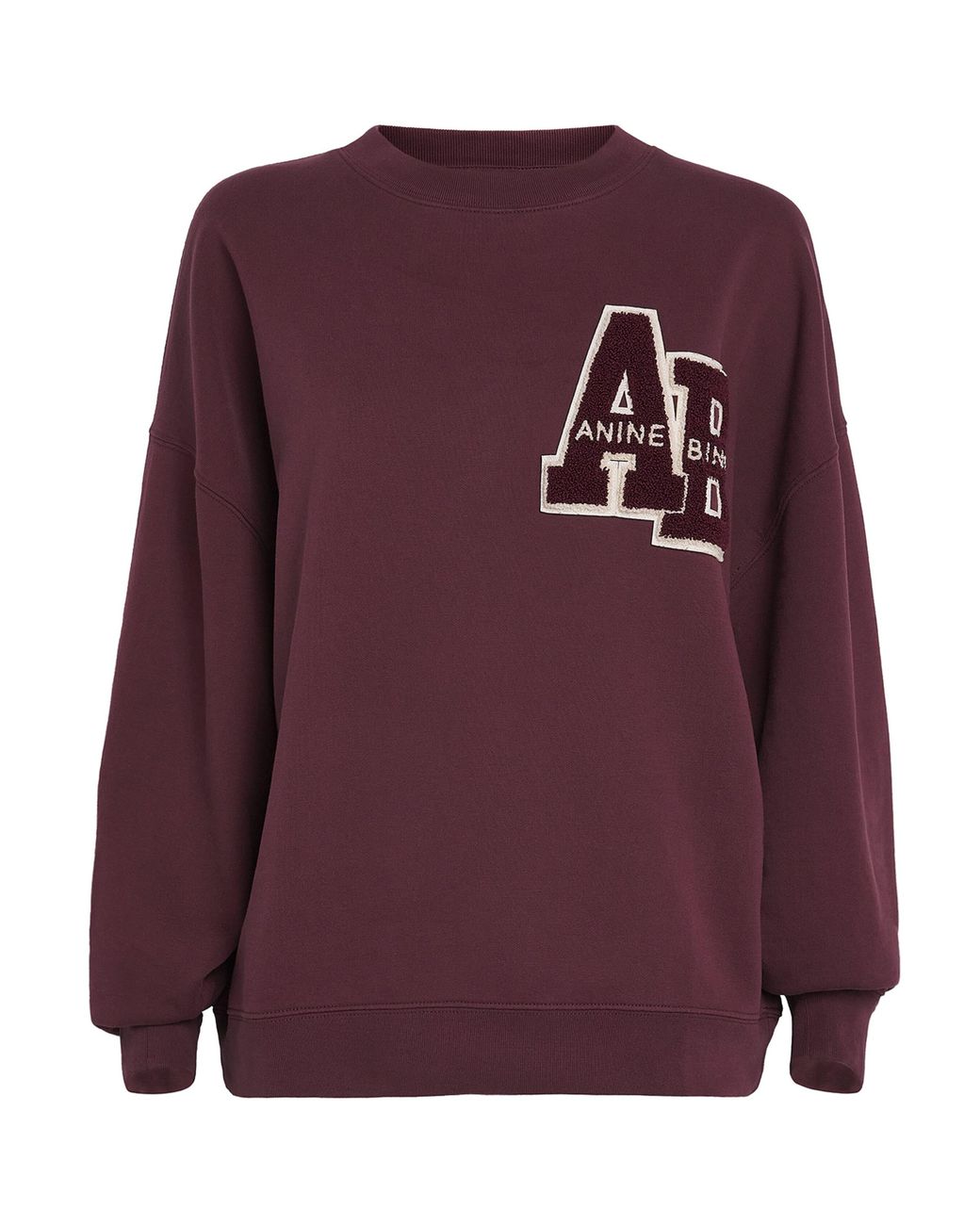 Anine Bing Purple Oversized Miles Letterman Sweatshirt