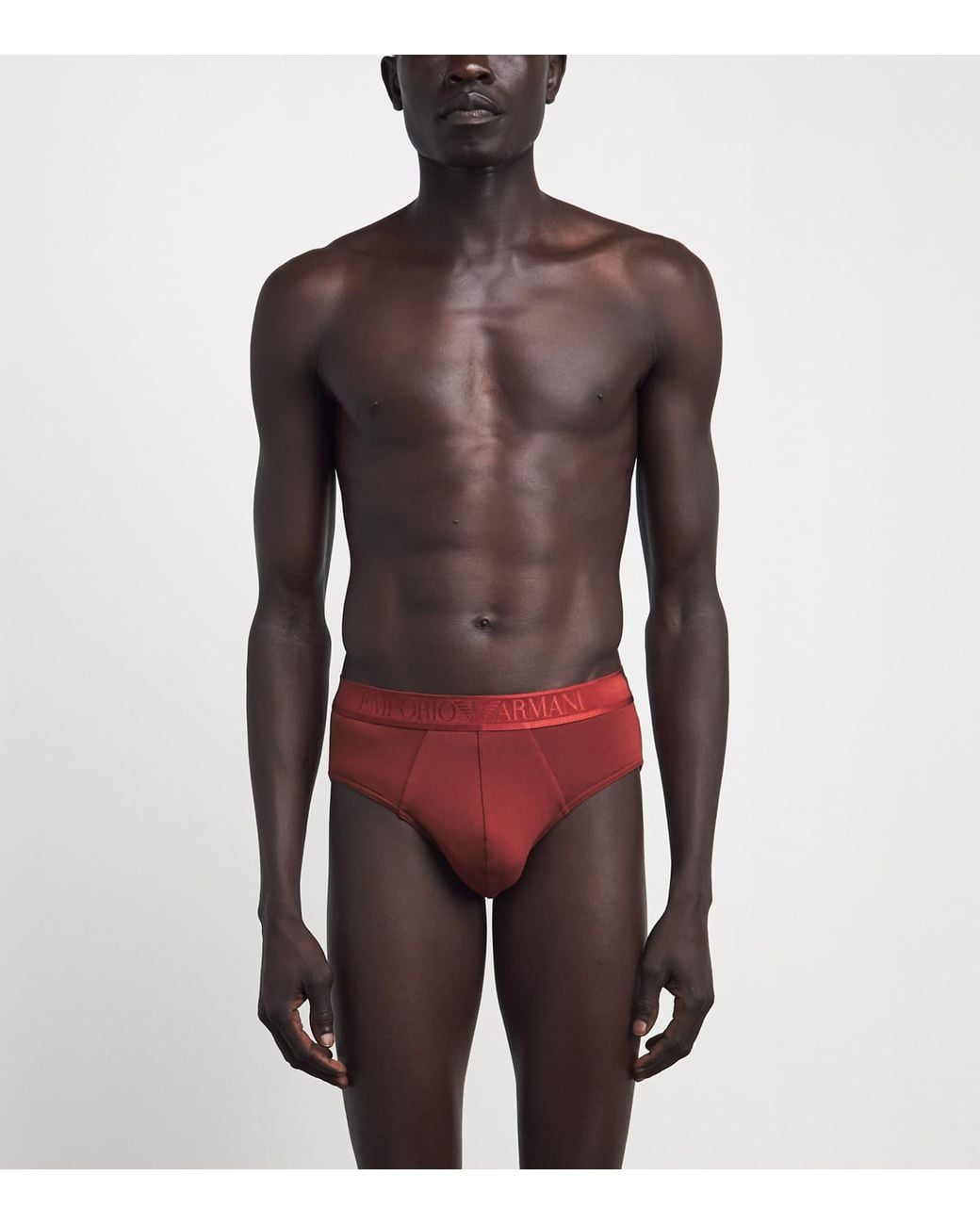 Emporio Armani Red Modal Logo Briefs for men