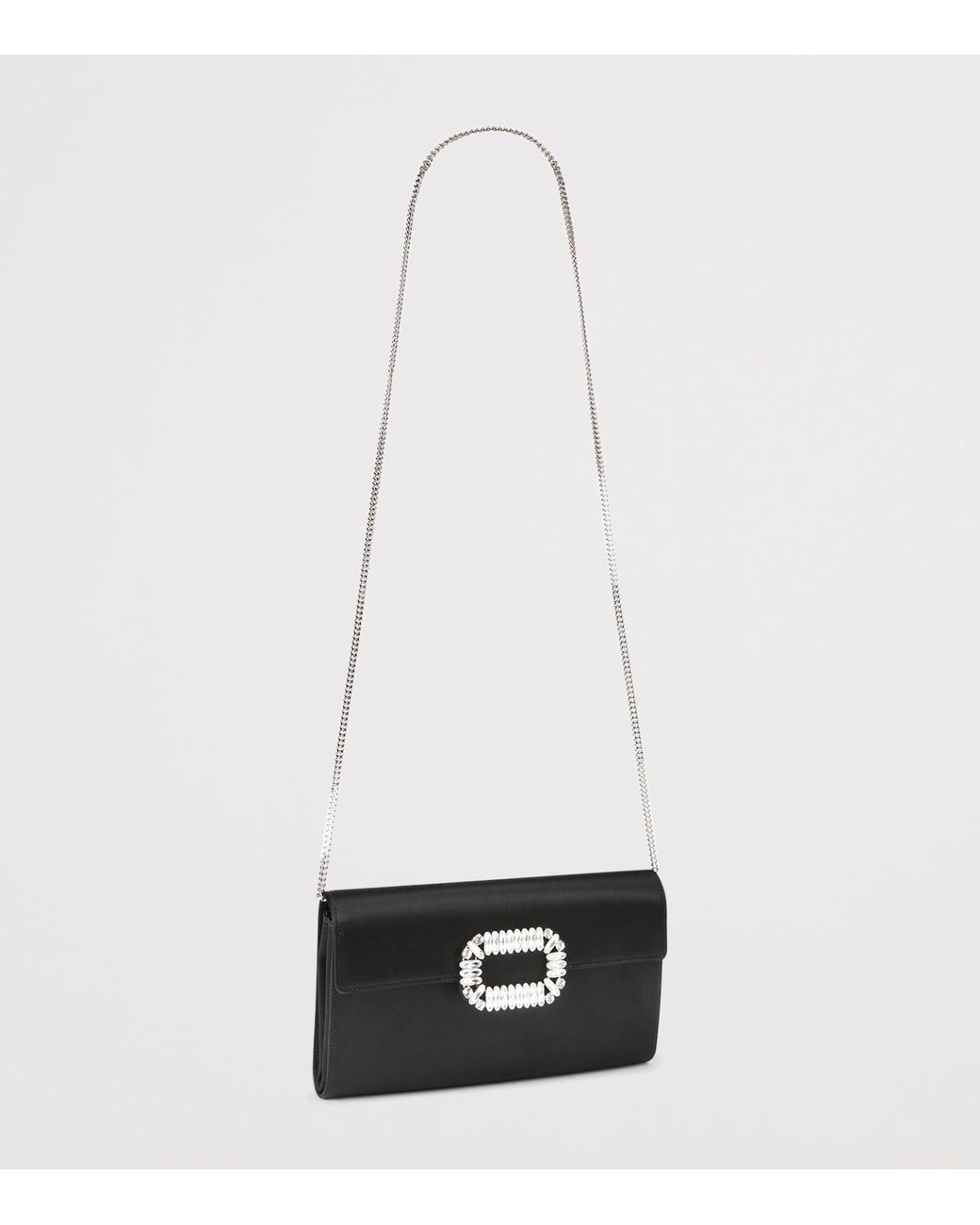 Roger Vivier Black Satin Pilgrim Choc Clutch Bag