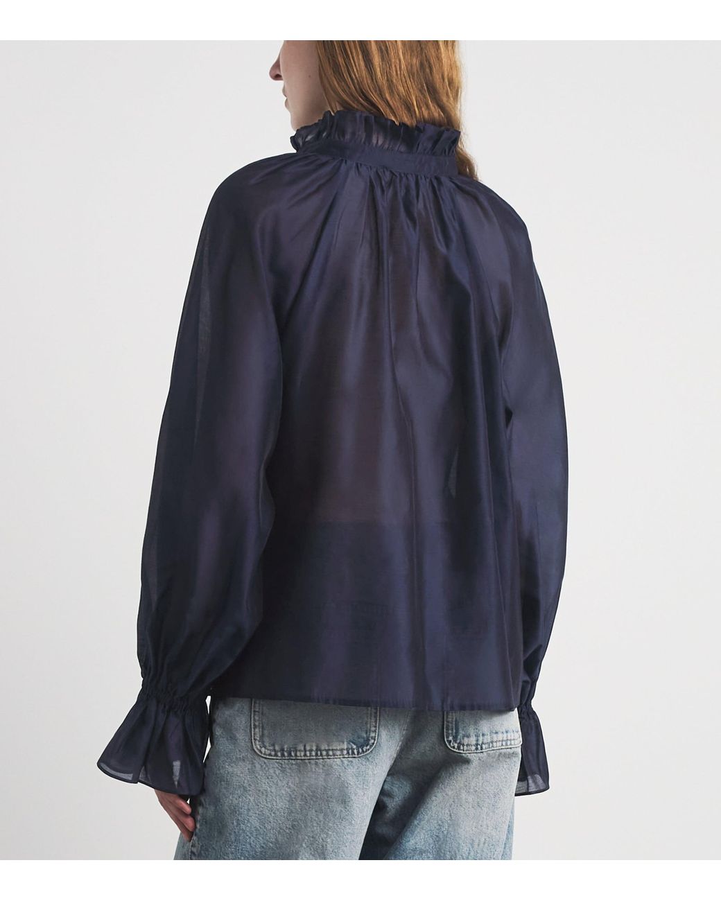 Polo Ralph Lauren Blue Organza Blouse