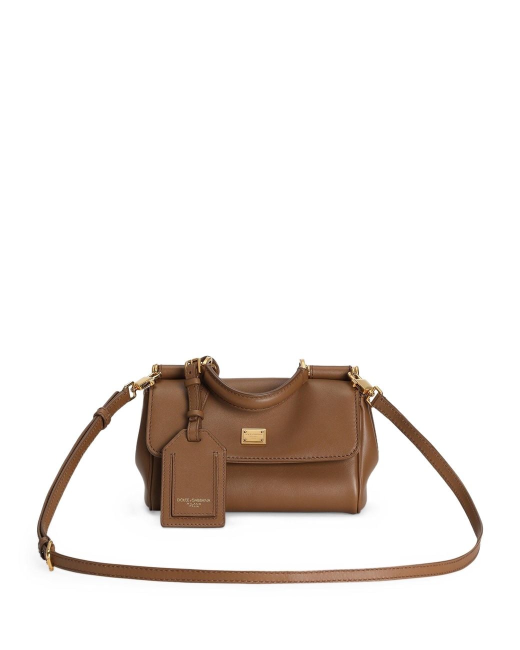 Dolce & Gabbana Brown Plongé Calfskin My Sicily Cross-Body Bag
