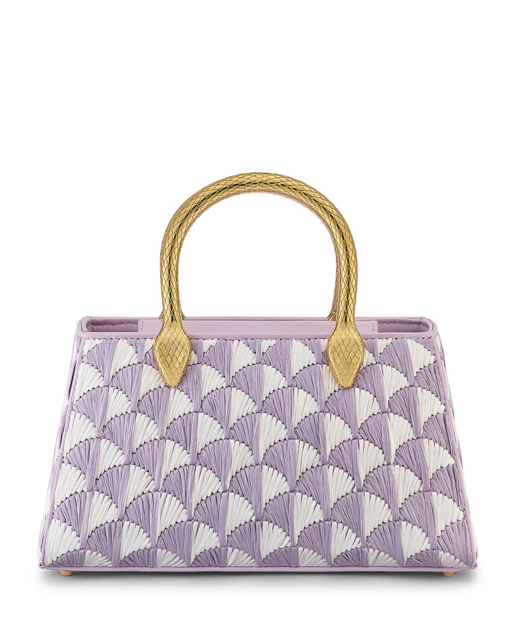 BVLGARI Purple Raffia Serpentine Duette Top-Handle Bag