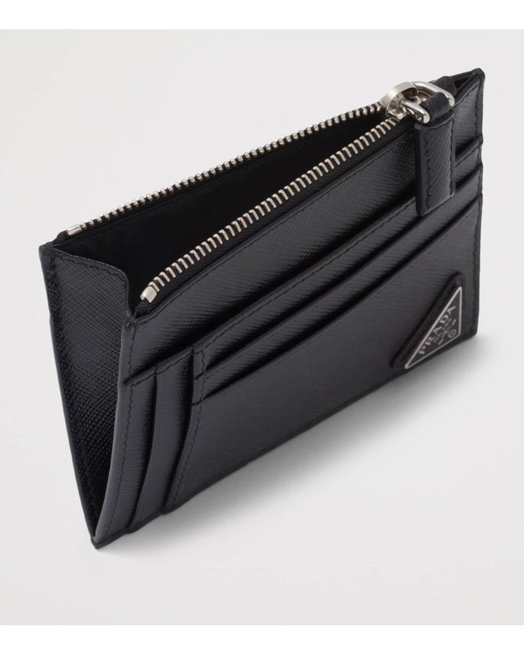 Prada Black Saffiano Leather Card Holder for men