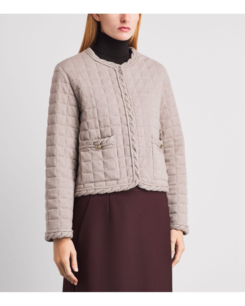 Fabiana Filippi Natural Wool-Silk-Cashmere Quilted Jacket
