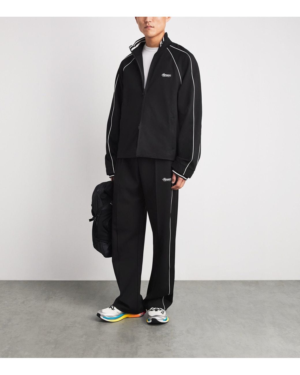 Represent Black Piping Logo Sweatpants for men